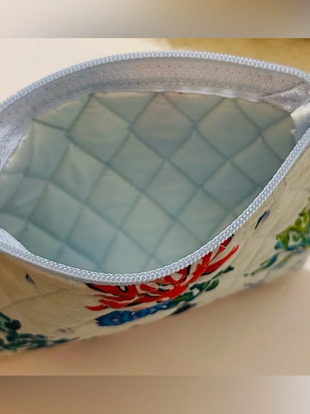 Vera Bradley “Anchors Aweigh” Quilted Zip Pouch - Ocean Botanical Print 7 x5 in - Picture 5 of 5